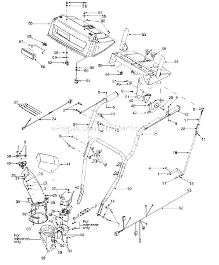 Page F Diagram and Parts List for 2000 Yard Man Snow Blower
